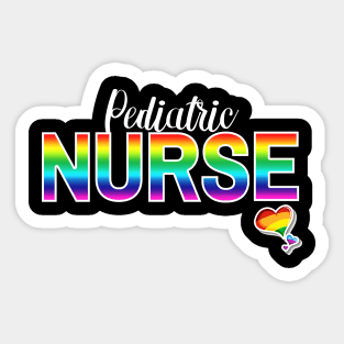 Pediatric Nurse Rainbow Letters Sticker